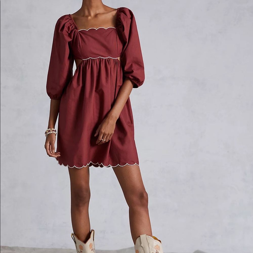 ANTHROPOLOGIE‎ Scalloped Mini Dress